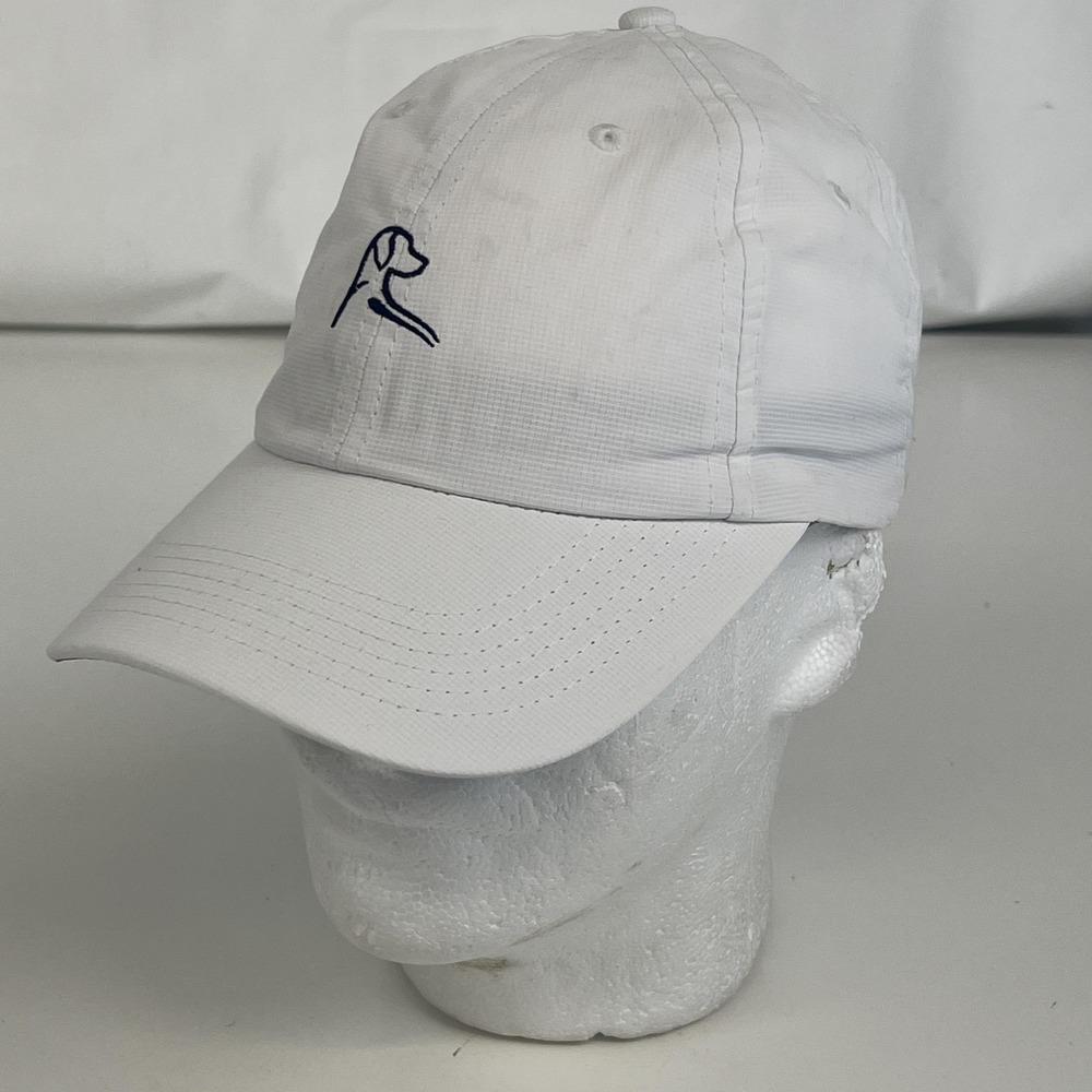 Rhoback Crave Hat Cap Strap Back One Size White Dog Mens Baseball Microfiber